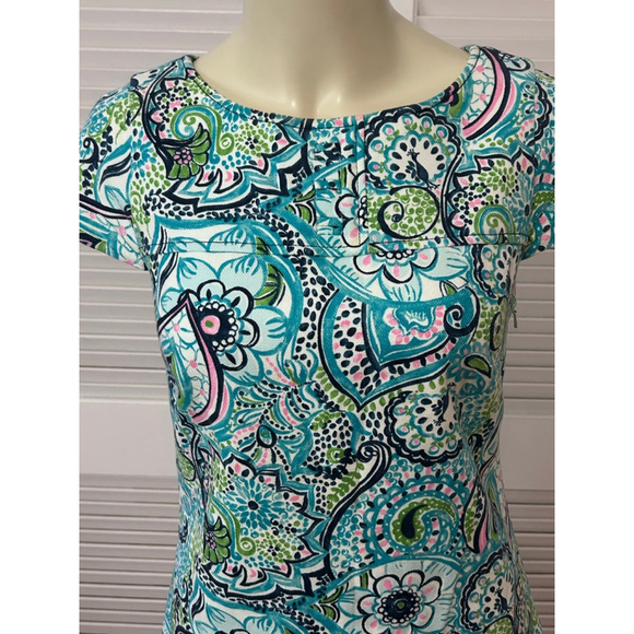 Lilly Pulitzer Paisley Mini Dress Women’s Size 2 Blue Green Pink - Picture 2 of 13